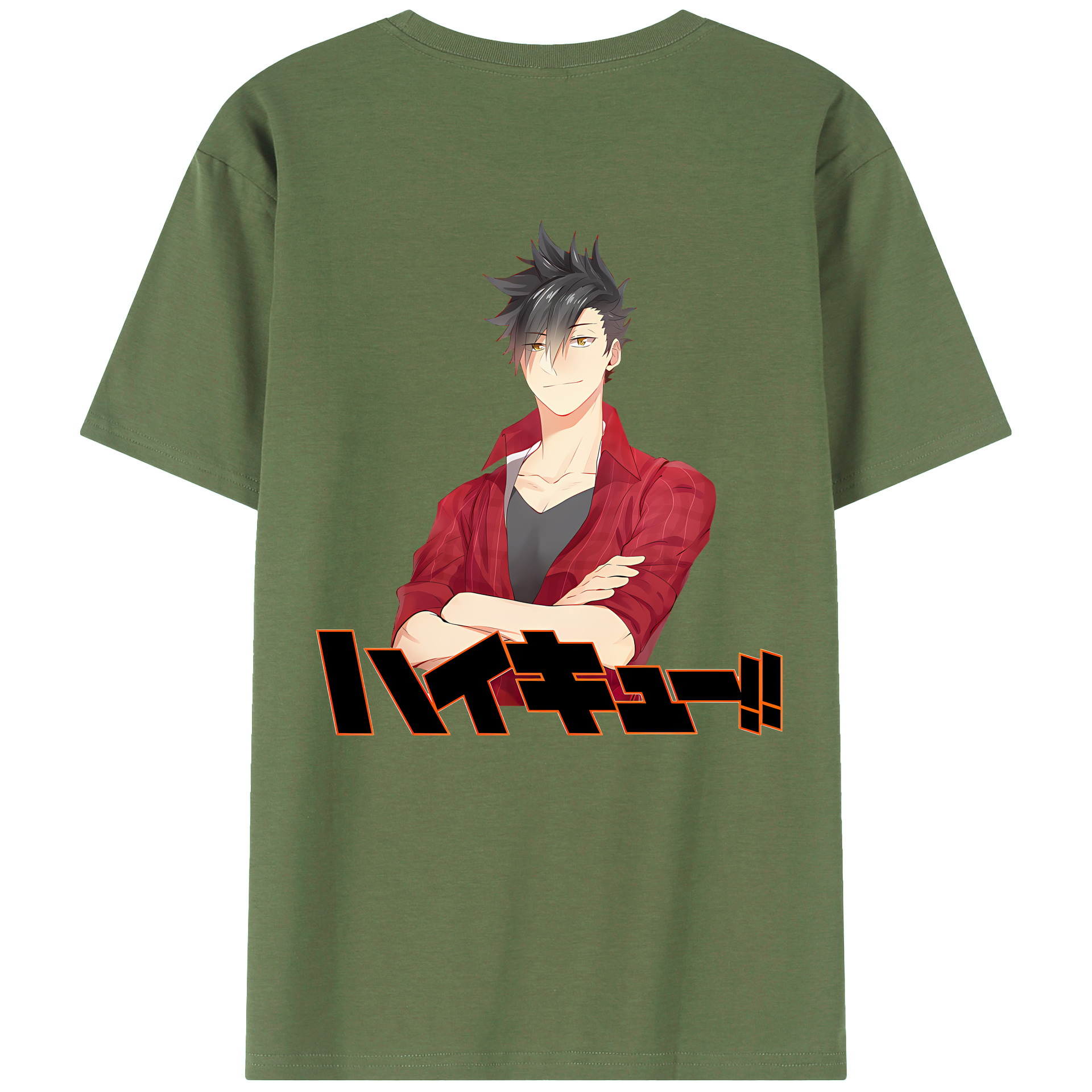 （画像用） ハイキュー!! Haikyu!! 綿100％ メンズ半袖Tシャツ（バックプリント） 通気性